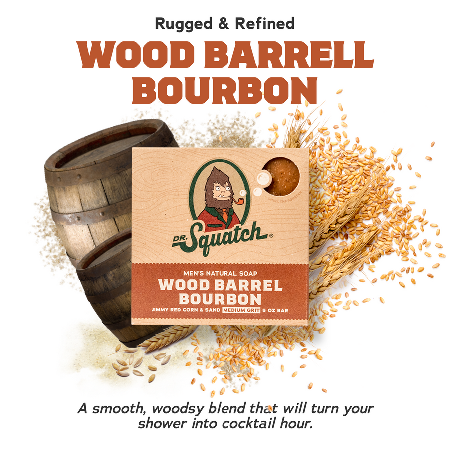 4-Pack Wood Barrel Bourbon Natural Bar Soap P8