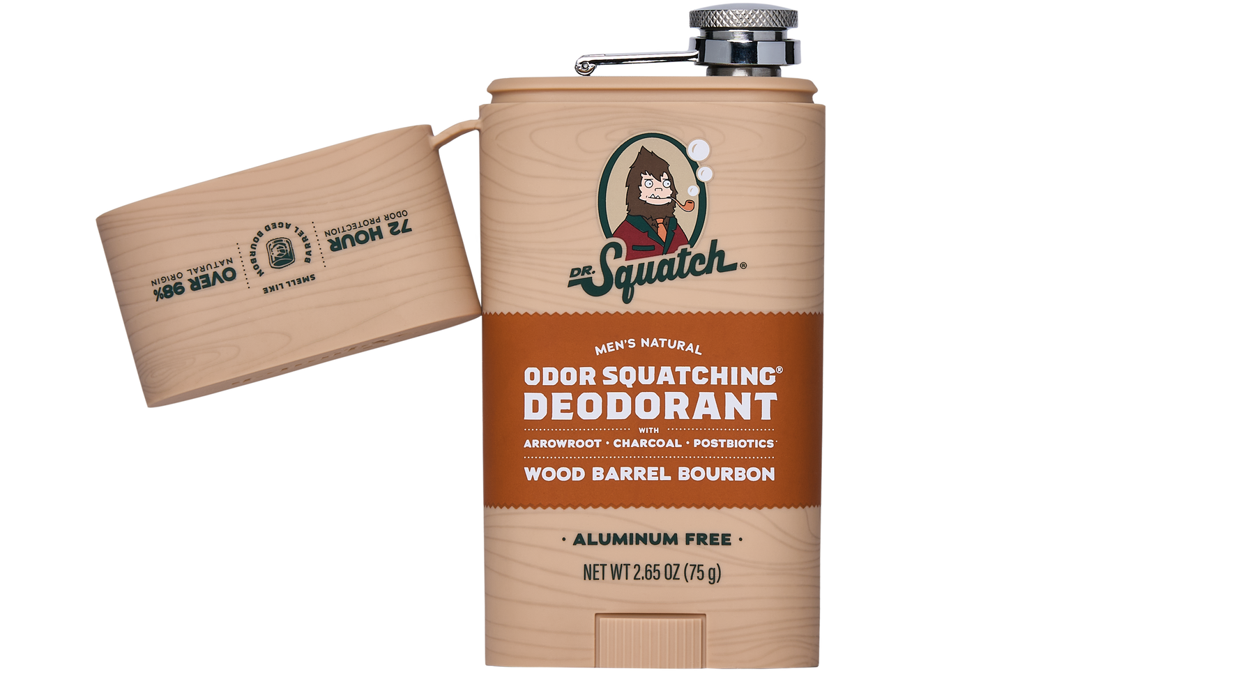 Wood Barrel Bourbon Deo Flask J7