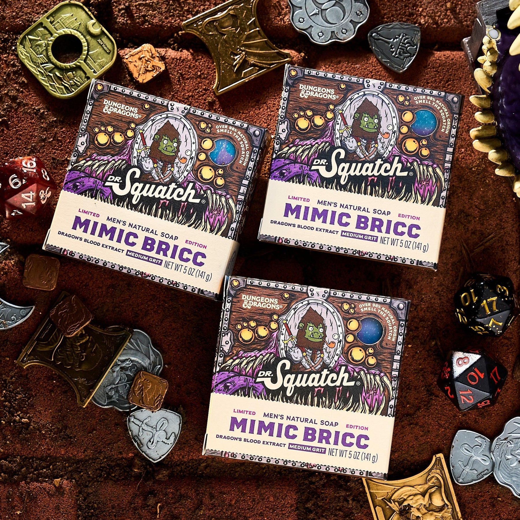 Dungeons & Dragons Mimic Bricc 3-Pack - Exclusive Limited Edition Bar Soap W1