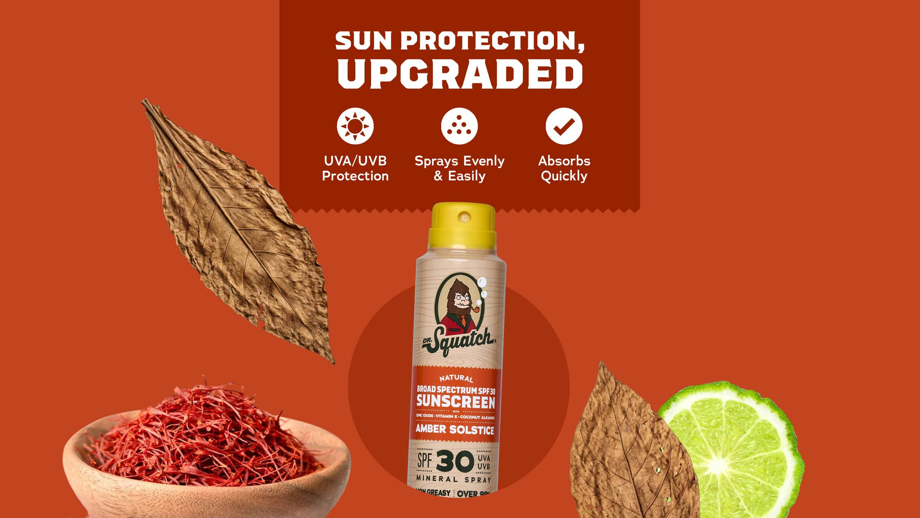 Spray Sunscreen | SPF 30 UVA/UVB Protection | Non-Greasy Mineral Sunscreen for Men X1