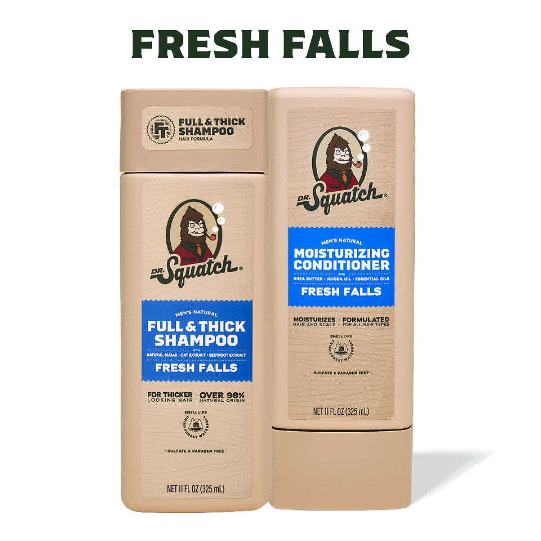 Hair Care Kit + Free Scalp Scrubber | Full & Thick Shampoo | Moisturizing Conditioner | Natural Products for Men E0