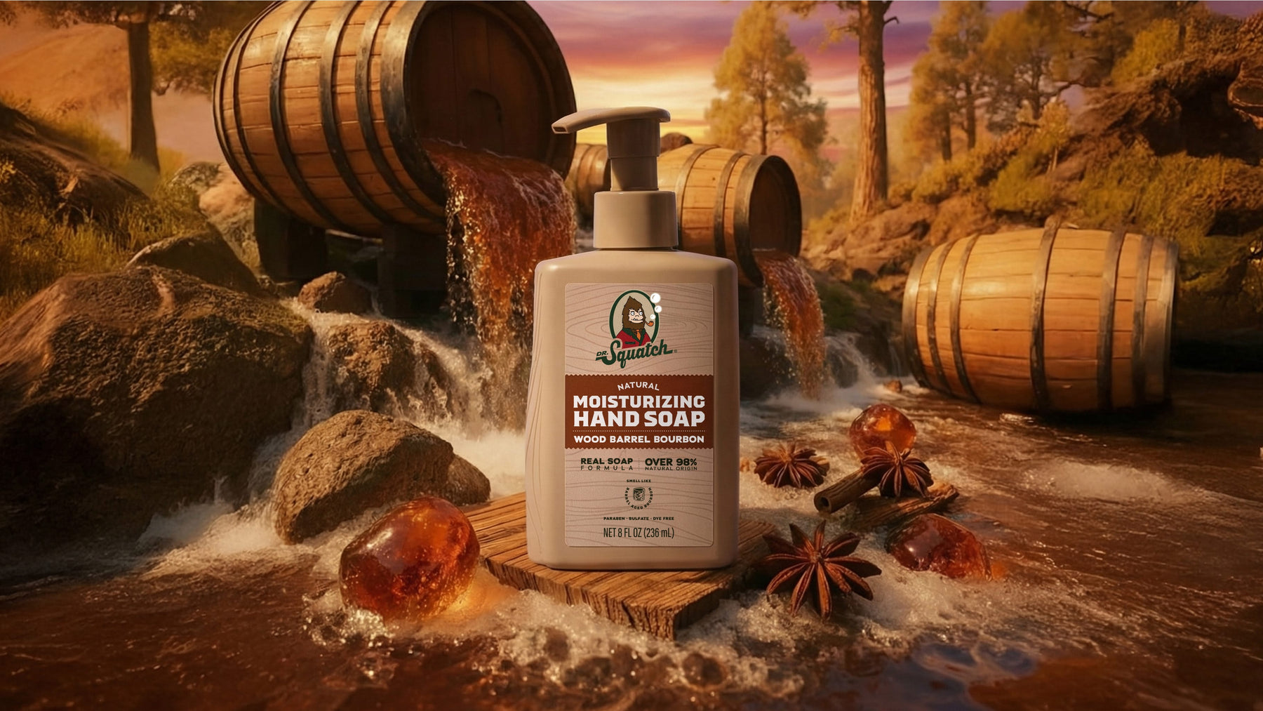 Wood Barrel Bourbon Hand Soap L4
